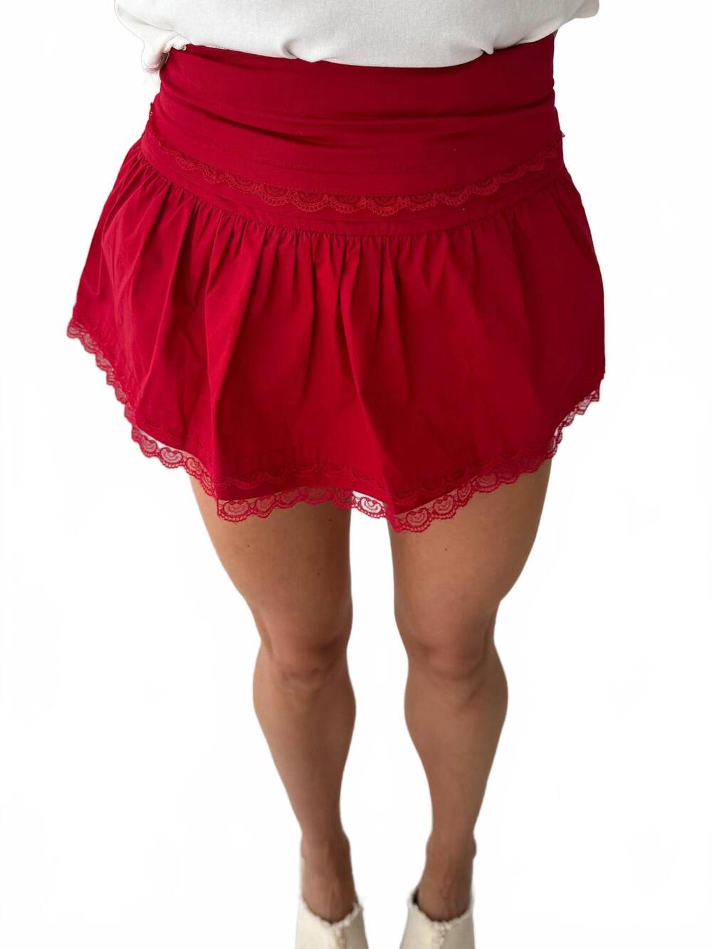 NEW DAY + MOON juliette skirt in crimson